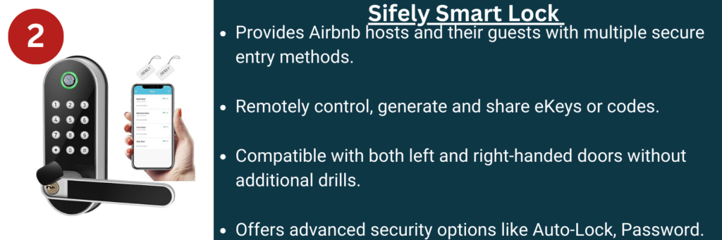Sifely Smart Lock - Biometric Fingerprint Smart Door Lock - top 7 best airbnb smart lock(s) for 2024