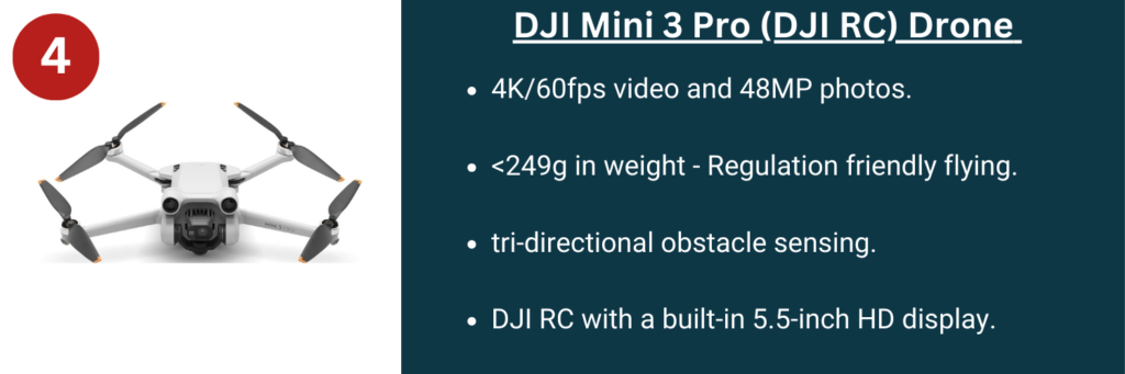 DJI Mini 3 Pro (DJI RC) Drone - best drone for real estate photography.
