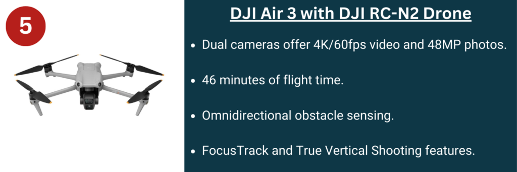 DJI Air 3 with DJI RC-N2 Drone - best drone for real estate photography.