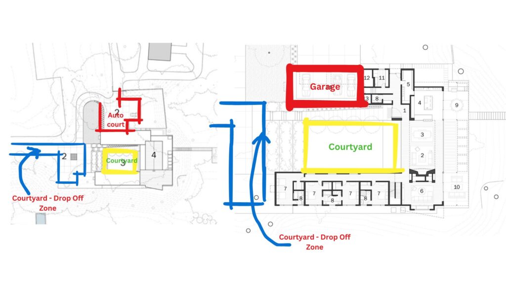 Building Analysis - River Hills Residence - Courtyard drop off