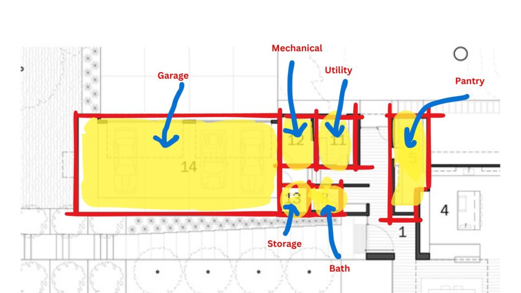 Building Analysis - River Hills Residence - garage and utility