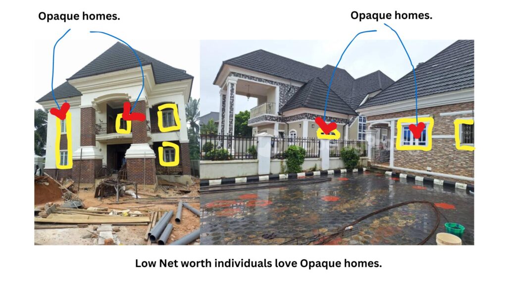 Building Analysis - River Hills Residence - Opaqueness in low net worth houses