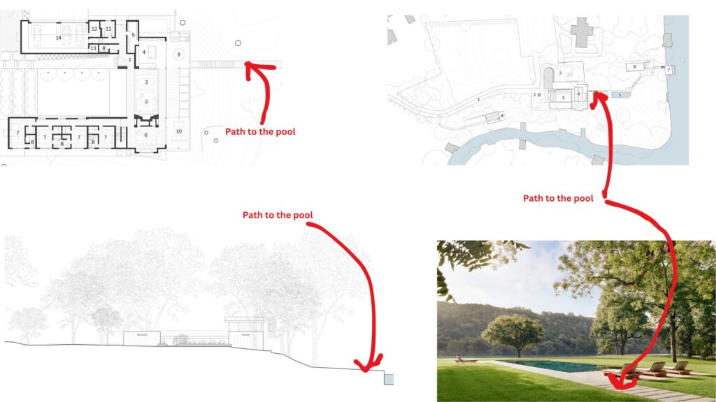 Building Analysis - River Hills Residence -Path to river