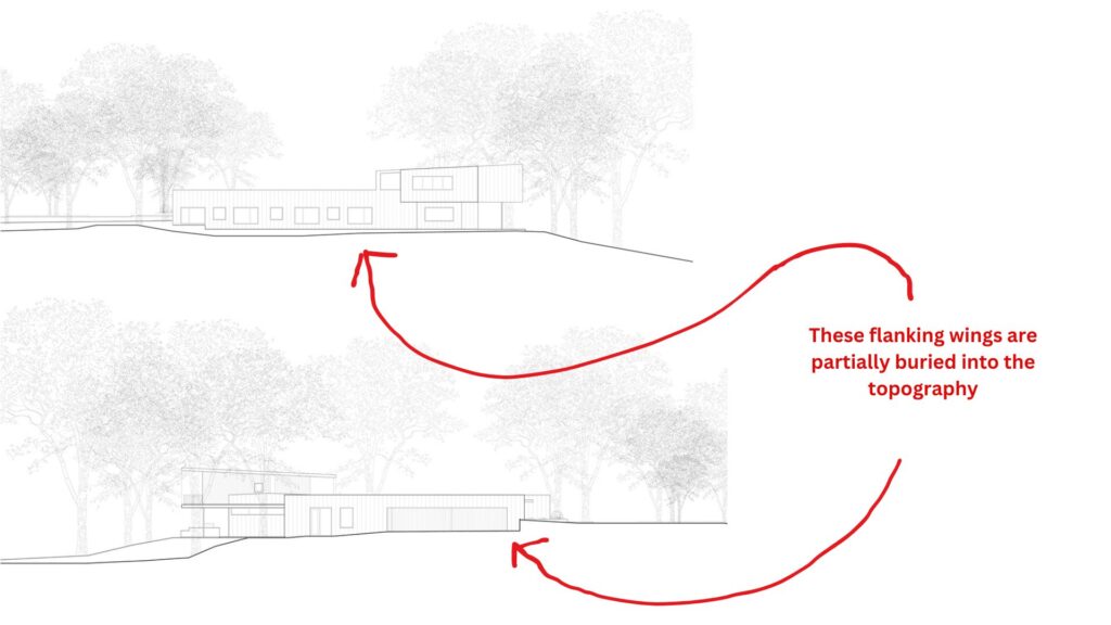 Building Analysis - River Hills Residence -Two flanking wings